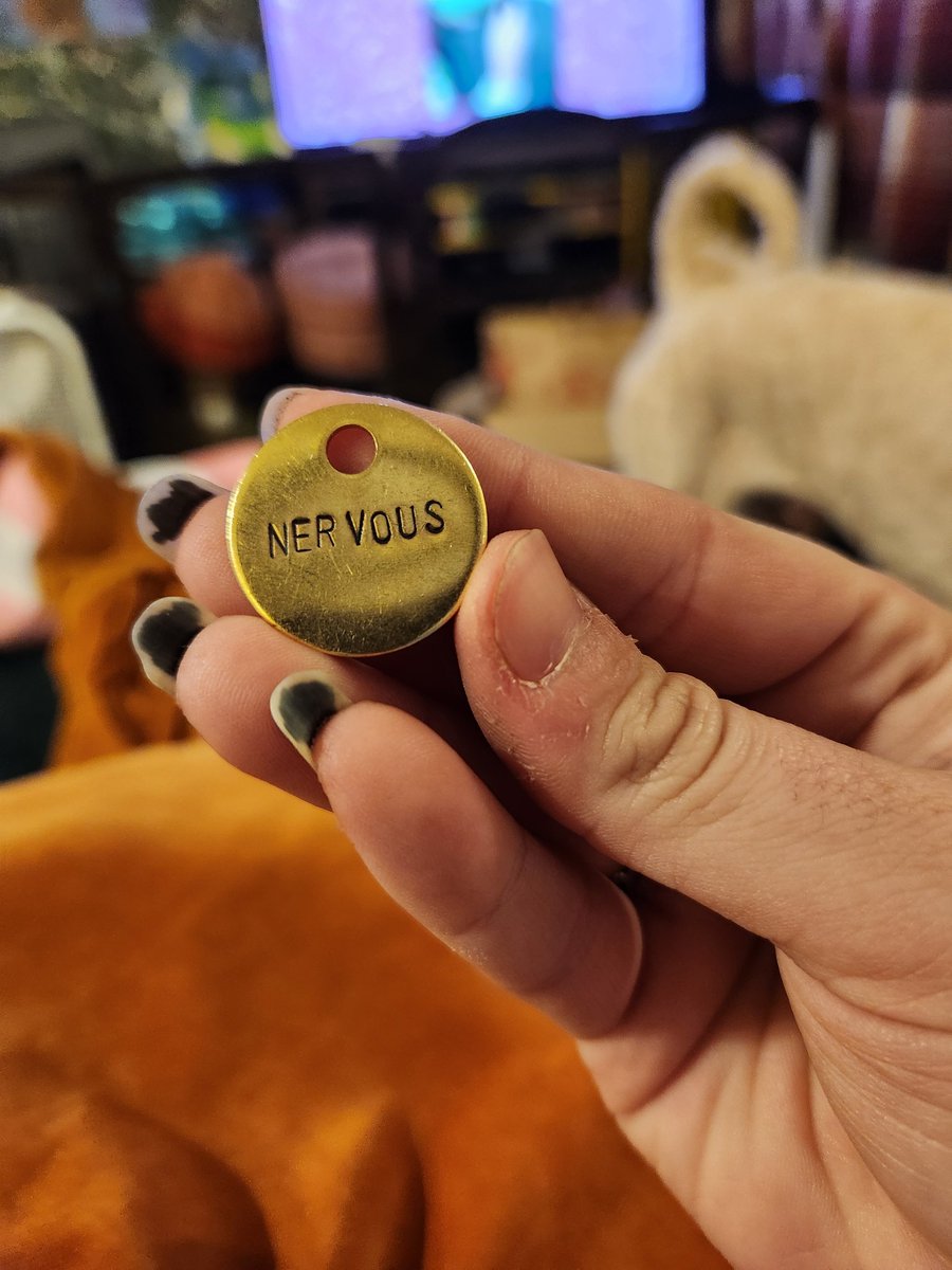 hii!
to help raise funds for my top surgery, I'm offering to hand make these little gold, metal stamped pendants :3

⭐️ for any d0nation over 10$, I can make you a pendant that says whatever you want it to! obviously smaller words work better lol

more info below ⬇️