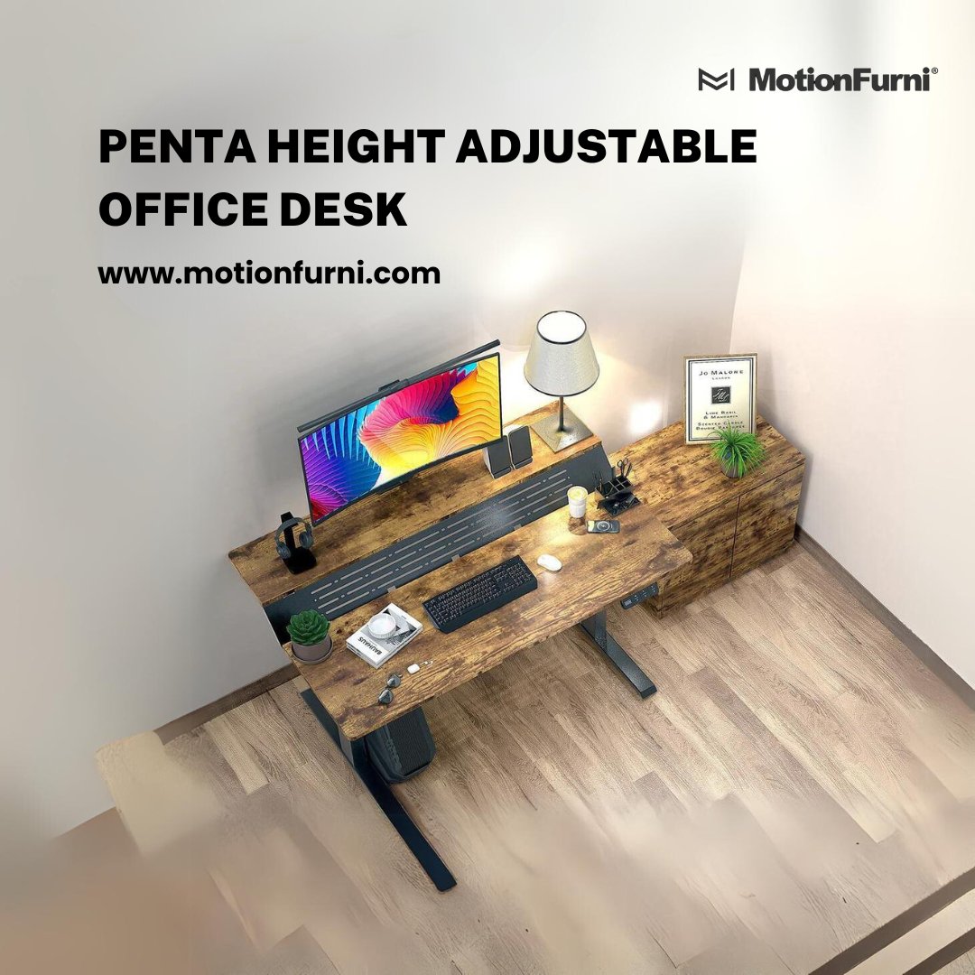 MotionFurni's tweet image. Experience the perfect blend of functionality and style with the Penta Height Adjustable Office Desk. Customize your height and boost your productivity! 💼 #WorkComfort #HeightAdjustable #ModernWorkspace"