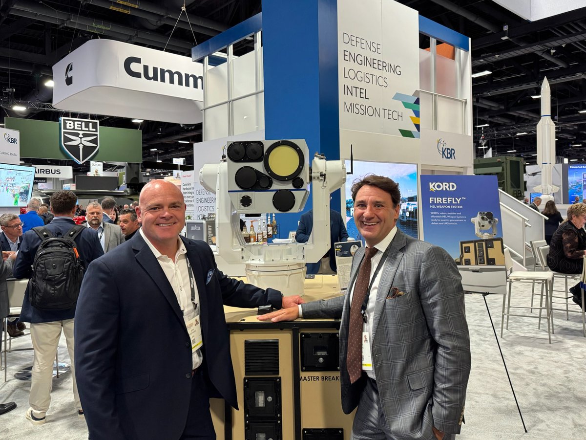 #KBR invites attendees of #AUSA2024 to stop by booth 2205 to check out FIREFLY™, #KORD's robust, modular and affordable HEL Weapon System ready for quantity procurement to defeat small UAS attacks.

Learn more about KORD's HEL solutions » bit.ly/3NpigBd