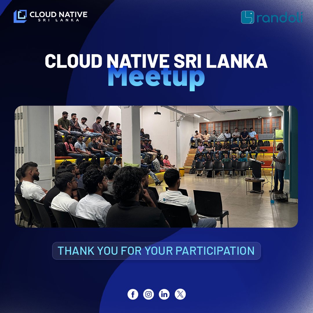 CloudNativeSL's tweet photo. 🙌 Thank You for Being Part of the October Meetup! 🎉

A heartfelt thank you to all who attended! Special thanks to our inspiring speakers and sponsor Randoli for making it happen. Stay connected with Cloud Native Sri Lanka for more exciting events and opportunities! 💻✨

#CNSL https://t.co/lx9TetBOea