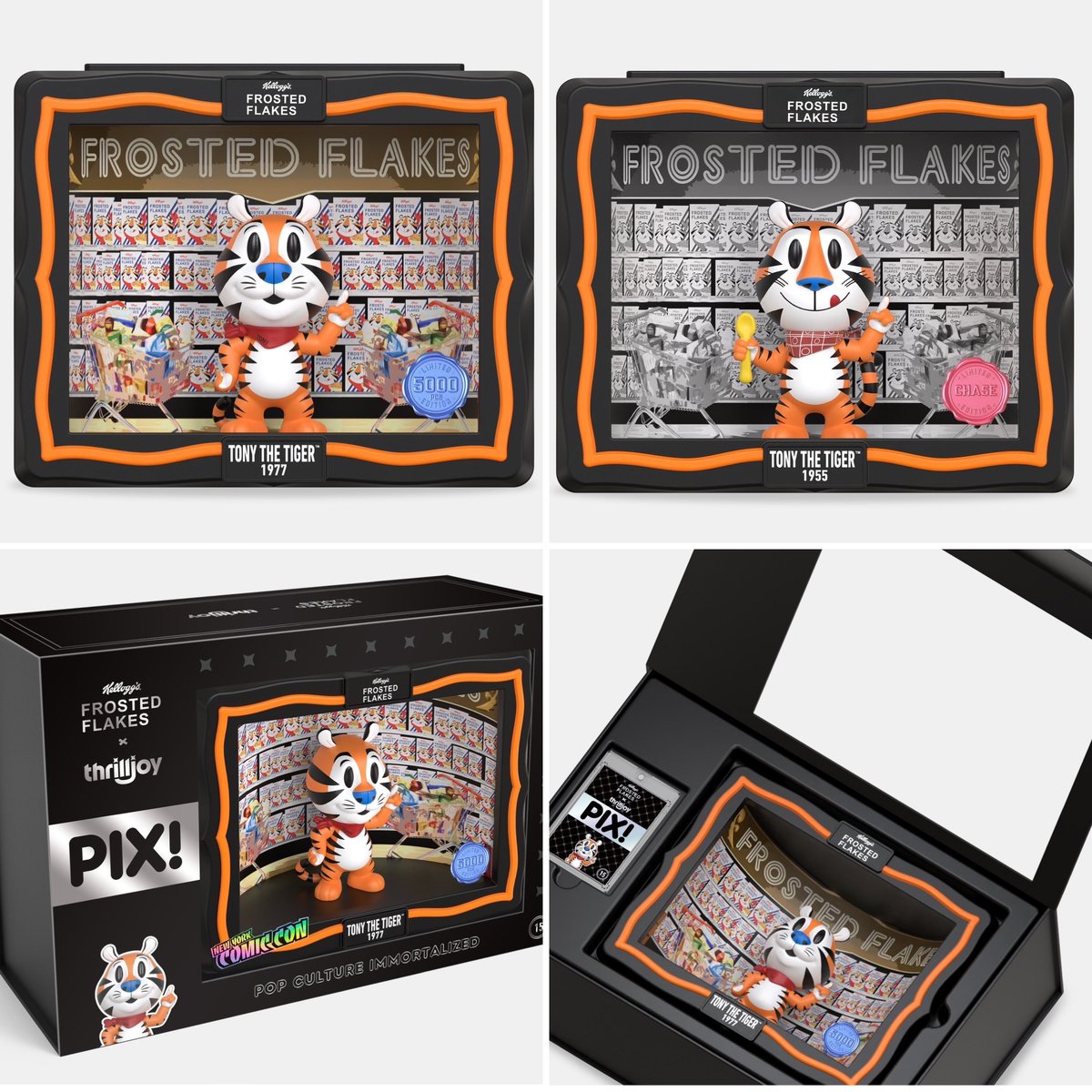 FunkoPOPsNews's tweet image. First look at the new 1977 Tony the Tiger Thrilljoy PIX figure! With 1955 Chase ~ LE 4,000! #Kellogs #TonyTheTiger #Thrilljoy #PIX #FPN #FunkoPOPNews