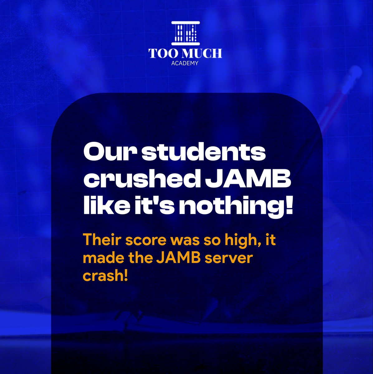 Dedication and hard work pay off! A few of our students' JAMB scores are proof. 317, 305, 300, 312, 296, 280 e.t.c- incredible achievements!

Hit the link to see them instagram.com/p/DBJvsFPoTD2/…

#JAMBResults  #AcademicSuccess.