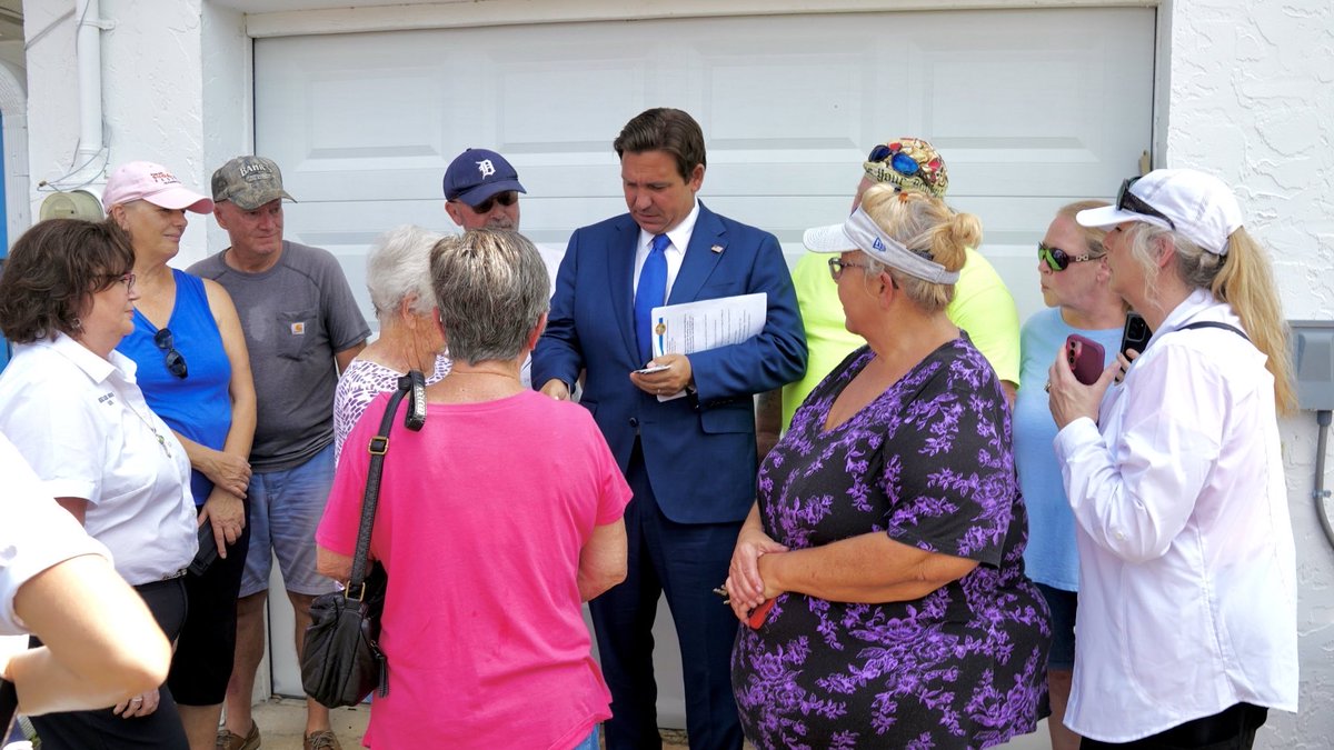 GovRonDeSantis's tweet photo. Hurricane Milton brought torrential rainfall and severe flooding to Pasco County. Search and rescue efforts began immediately after the storm passed; the Florida State Guard has rescued over 300 residents from flood waters in the area. Now, we are here to help the people of Pasco County recover from this storm.

Through the Florida Disaster Fund, we’ve been able to cut through the red tape of traditional government programs and expedite help to Floridians in need. Today, we awarded a total of $500,000 to nonprofit organizations that are already making a difference on the ground, including Team Rubicon, Tool Bank USA, Florida Baptist Convention Disaster Relief, Faith Responders, Rebuilding Tampa Bay, SBP, All Hands and Hearts, CWS, Samaritan’s Purse, and Plain Compassion Disaster Response. They are all doing great work helping Floridians in their time of need, and these funding awards will enable them to make an even greater impact.

At my direction, @FLSERT is also deploying dozens more floodwater pumps, a flood barrier to help expedite repairs, and personnel to assist residents who need new housing because of storm damage. Hope Florida will be providing Wal-Mart gift cards to residents who have immediate needs that can be met at a local Wal-Mart. Lowe’s has also generously donated “flood buckets” with supplies for residents to clean up their homes.

We thank all the businesses, nonprofits, and individuals who have come together in the aftermath of this storm to lend a helping hand to communities as they recover.