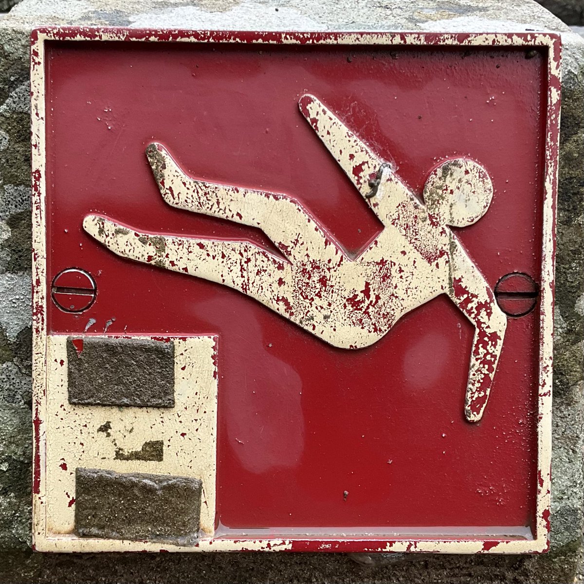 BEWARE - Low flying MMA fighters operating in this area.

Seen in the grounds of Tintern Abbey, warning not to fall into the medieval latrines 💩