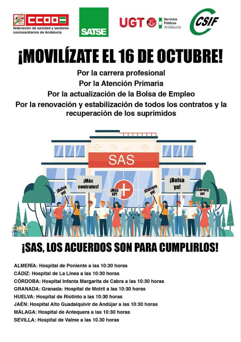 ❌️ <a href="/JuanMa_Moreno/">Juanma Moreno</a> viniste prometiendo resolver las listas de espera y hay un 227% más de pacientes por encima del plazo legal para operarse
❌️ Más de 1 millón de Andaluces en lista de espera
Mañana 16 de Oct todos a la manifestación a recordarle sus promesas
#SASpeorquenunca