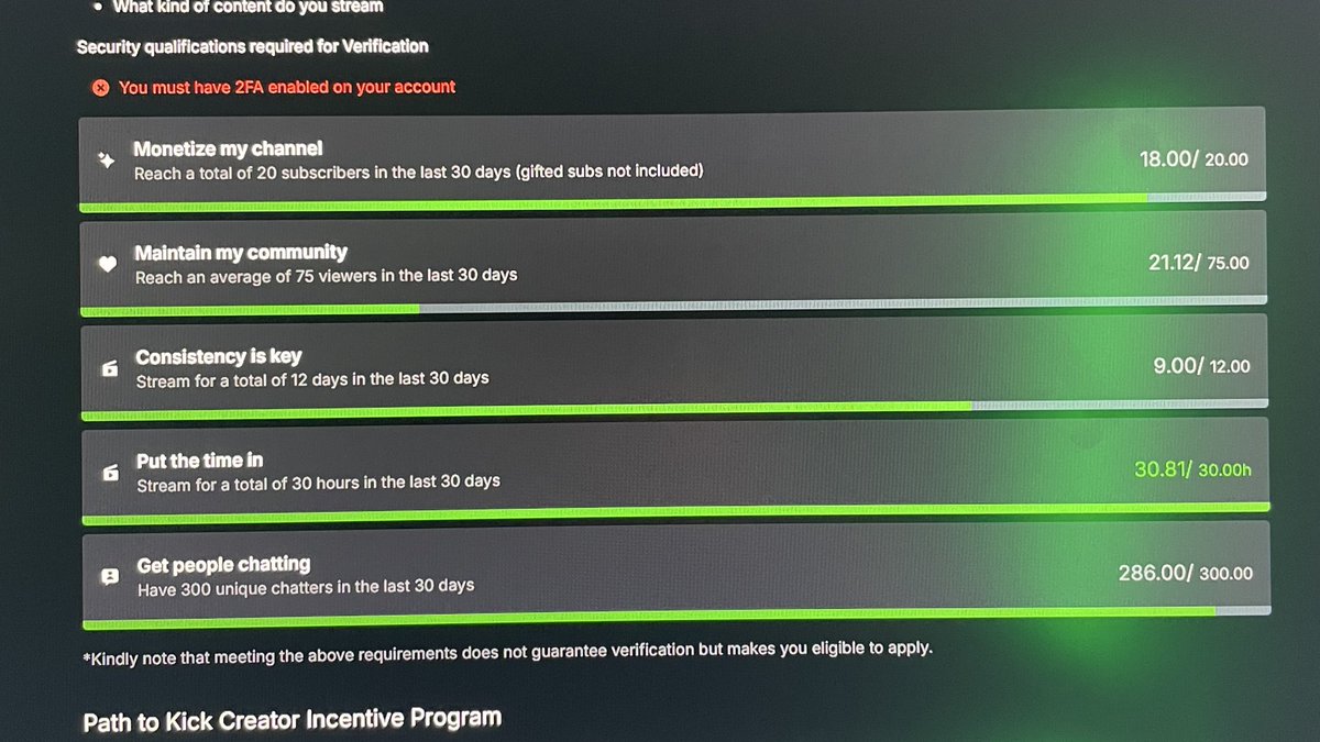 Literally the path to verified is so CLOSEEEE! If anyone can support by coming into stream and enjoying the vibes you won’t regret it!🫶🏼

<a href="/kick/"></a> 
@KickCommunity