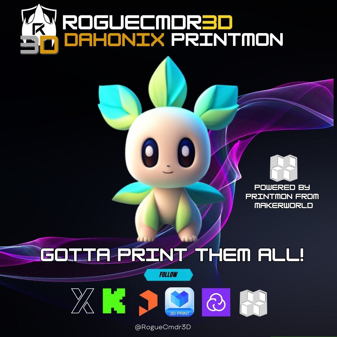 RogueCmdr3D's tweet photo. 🚀 Exciting update! I’m now on MakerWorld! https://t.co/ZZLphaoXCf
🎉 NOW also explore my PrintMon collection, starting with the nature-inspired Dahonix! 🌿✨
Check it out here: https://t.co/kSPoWt5cd6
#RogueCmdr3D #3DPrinting #PrintMon #MakerWorld