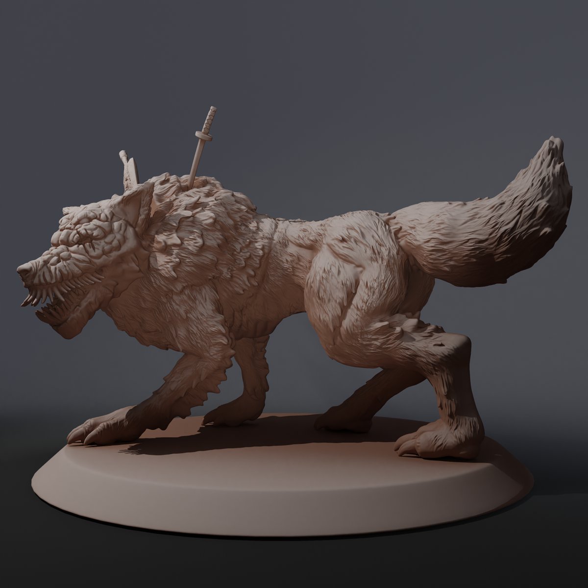 ScreamGoblin3D's tweet photo. "A lone cave wolf, left to wander the caves for nearly 4 centuries, has grown into a gargantuan presence"
Best girl from #Funger , its gonna be HUGE print.

#fearandhungertermina #FearandHunger #dnd #3d #3DPrinting #Moonless https://t.co/NKjKWeKMXx