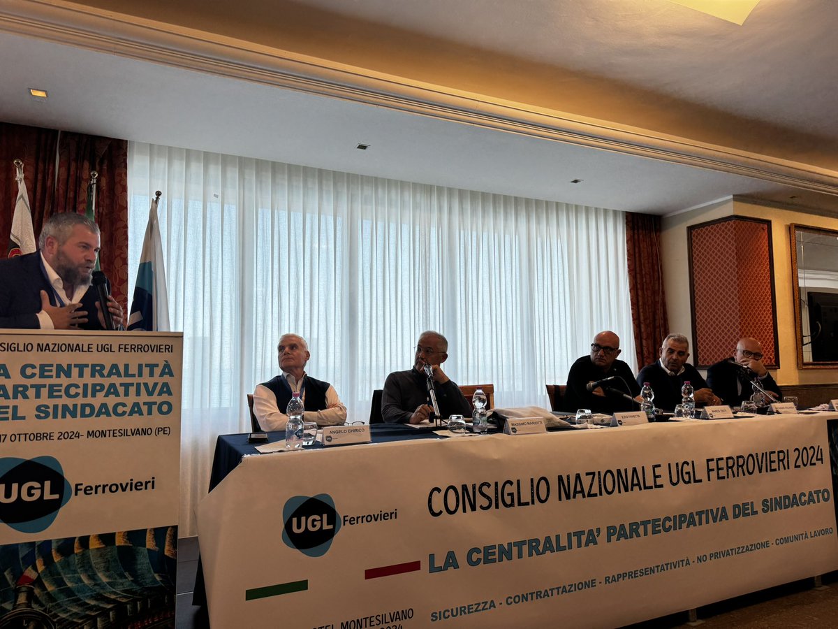 a_melchionno's tweet photo. Oggi al Consiglio Nazionale UGL Ferrovieri per portare il mio contributo su sicurezza, rsu,
privatizzazione e partecipazione @UGLConf https://t.co/eAab2p7Xw6