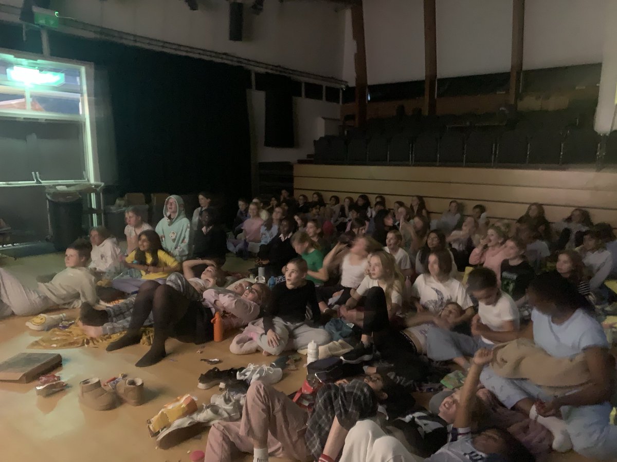 Year 7 charity movie night. Girls enjoying High School musical.