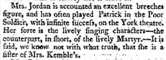 WXDAproject's tweet photo. #OTD 15 Oct. 1785, the Times of London published a short review of Mrs Jordan's performance as a breeches figure. 

The actress is renowned for her numerous part in male attire, which she seemed to thrive in. 

https://t.co/6DizCWG4Pn https://t.co/kQC8P0fh5g