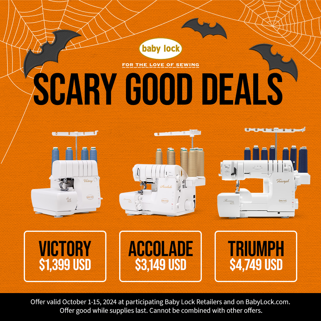 35thAvenueSew's tweet image. LAST CHANCE!!! Visit one of our stores or shop online for a scary good deal on a Baby Lock Serger!  Offer ends today, so hurry in!

Shop: tinyurl.com/msd9nf2n

#sewing #serging #babylock #babylockserger #babylocksale