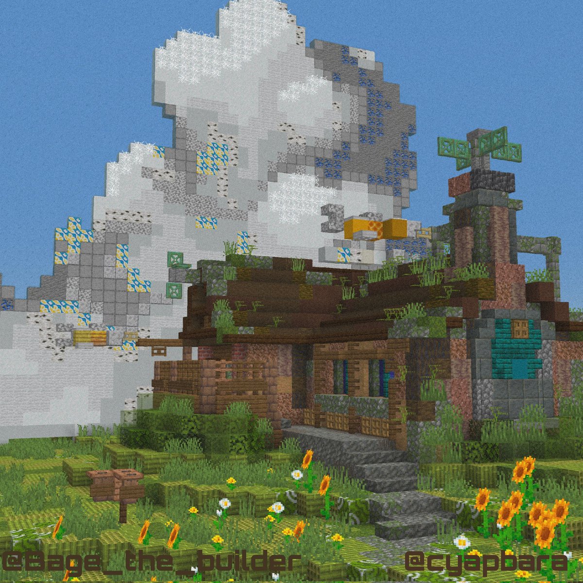Home on a hill collab with @cyapbara #Minecraft #Minecraftbuilds #minecraft建築コミュ