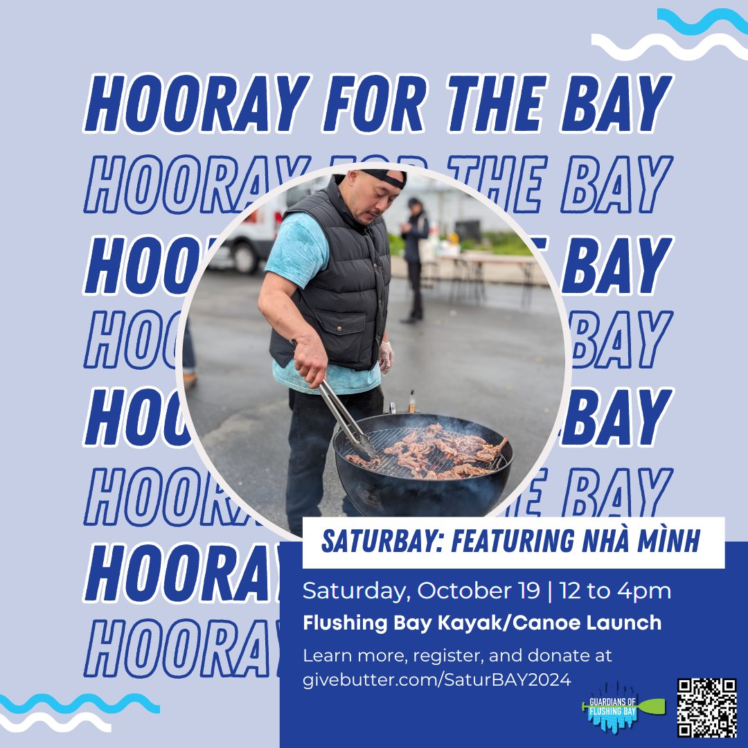 Nhà Mình is back for SaturBAY! 🎉

Stop by for FREE Vietnamese food and shoutout to Fred Hua for cheffin' it up again. 🙌

Entrance to SaturBAY &amp; all its activities are free—join us in celebrating our waterways, our ecology, and our communities! Register givebutter.com/SaturBAY2024