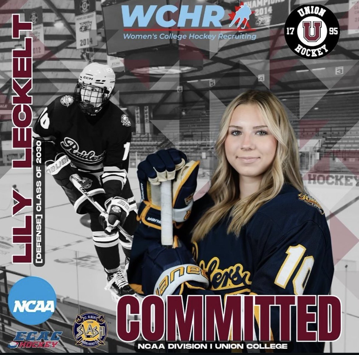 🚨NCAA DI COMMITMENT ALERT🚨

Congratulations to our awesome WCHR defense Lily Leckelt for committing to NCAA DI Union College! 🤩🏒