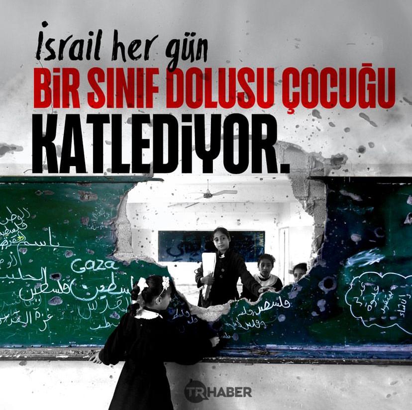 İsrail her gün bir sınıf dolusu çocuğu katlediyor.

Dünya bir yıldır sessiz.