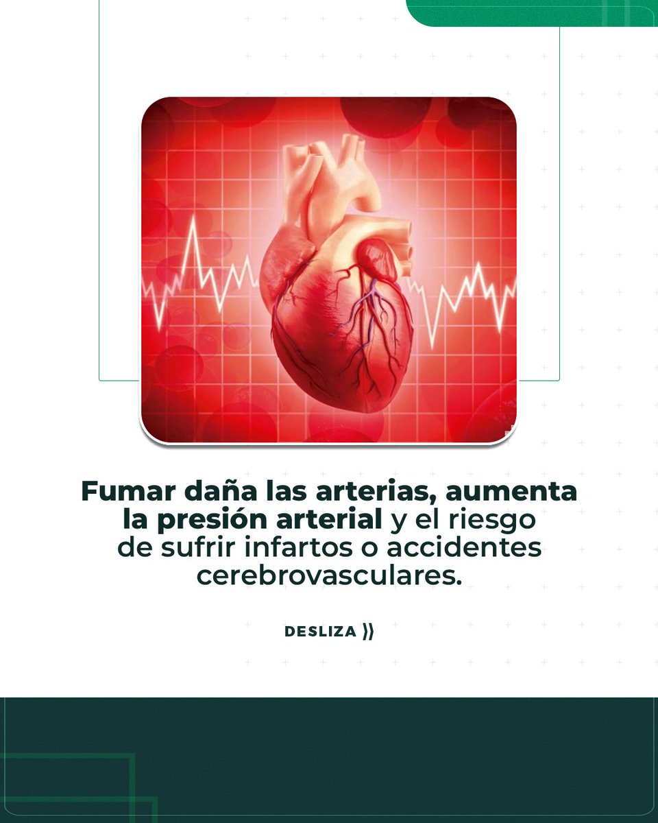 Funcrisaec's tweet photo. Fumar es uno de los mayores enemigos para tu corazón 🚬
Las personas que fuman tienen un 70% más de probabilidades de desarrollar enfermedades cardíacas. No solo afecta tus pulmones, sino que daña tus arterias.
#CuidaTuCorazón #NoSmoke #SaludCardiaca #Cardiología #SinLuz #URGENTE https://t.co/XsXOd9Qqqi
