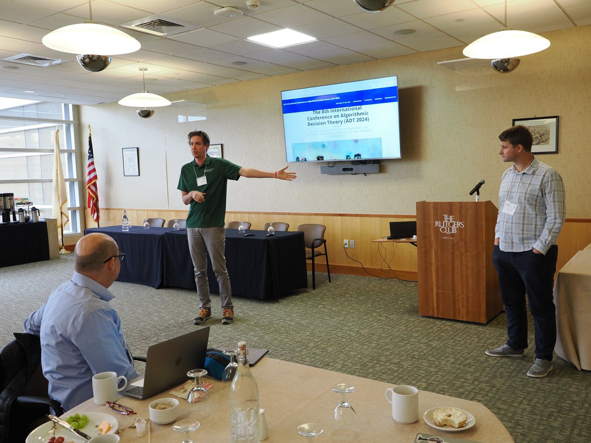 DIMACS (@dimacscenter) on Twitter photo The 8th International Conference on Algorithmic Decision Theory (#ADT2024) continued this morning with a welcome from organizers <a href="/nsmattei/">Nicholas (Nick) Mattei</a> from <a href="/Tulane/">Tulane University</a> and Rupert Freeman from <a href="/DardenMBA/">Darden School at UVA</a>. The 8th International Conference on Algorithmic Decision Theory (#ADT2024) continued this morning with a welcome from organizers <a href="/nsmattei/">Nicholas (Nick) Mattei</a> from <a href="/Tulane/">Tulane University</a> and Rupert Freeman from <a href="/DardenMBA/">Darden School at UVA</a>.
