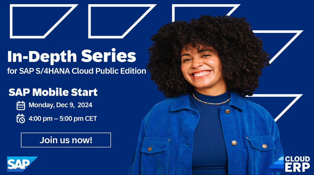 robinhaettich's tweet image. Save your spot and get ready to bring your SAP experience to your mobile device!

📅 Date: Monday, December 9, 2024
🕒 Time: 4:00 pm – 5:00 pm CET
👉 Register here: imsap.co/6013qONiU

@SAPCloudERP #SAPS4HANACloud #InDepth