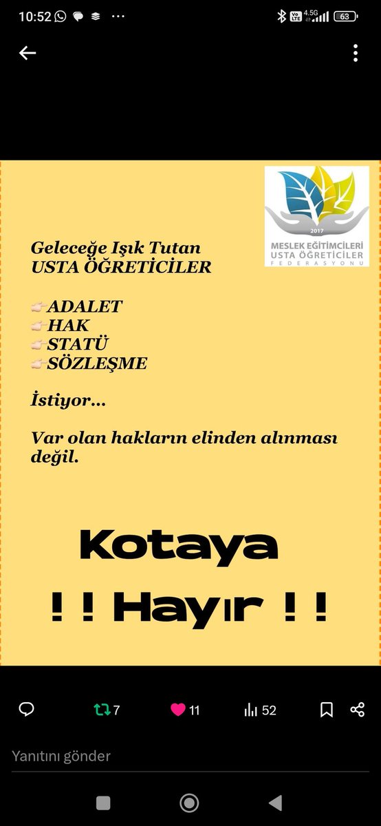 #Ustalar24EKİMulustalar bizler haklı davamızda bizleri yönetenlere sesimizi duyurmak için orda olacağız tüm #ustaöğreticileri bekliyoruz <a href="/Akparti/">AK Parti</a> <a href="/tcbestepe/">T.C. Cumhurbaşkanlığı</a> <a href="/RTEdijital/">Erdoğan Dijital Medya</a> <a href="/RTErdogan/">Recep Tayyip Erdoğan</a> <a href="/Yusuf__Tekin/">Yusuf Tekin</a> <a href="/CelileErenOKTEN/">Celile Eren ÖKTEN</a> <a href="/TBMMGenelKurulu/">TBMM Genel Kurulu</a> <a href="/TBMMresmi/">TBMM</a>