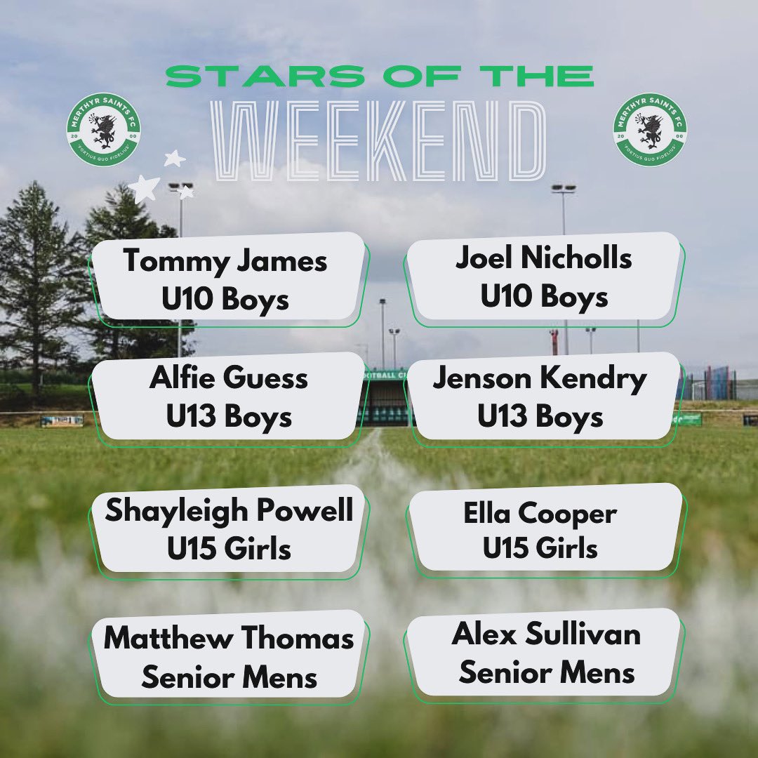 🌟 A big well done to our stars of the weekend!