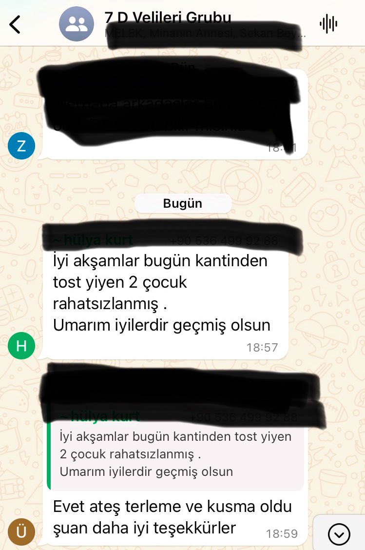 Kızımın okulunun veli grubunda da şöyle konuşmalar var. Denetlenmiyor maalesef kantinler. x.com/pusholder/stat…