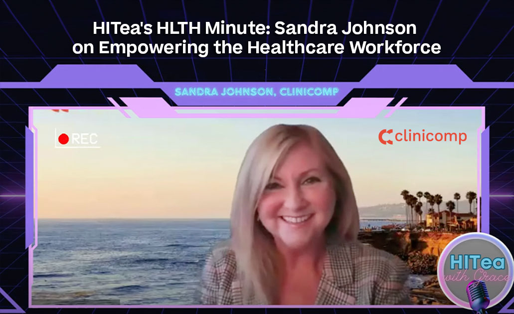 CliniCompIntl's tweet photo. Excited for #HLTH2024! 🎙️Sandra Johnson, SVP at #CliniComp, joins @HITeaWithGrace on HITea’s #HLTHMinute to discuss empowering the #HealthcareWorkforce w/CliniComp's innovative #SYaaS model. Watch the interview here: https://t.co/FZGtD5NztG
#HealthcareInnovation #CliniCompSYaaS https://t.co/NSS83FkyVa