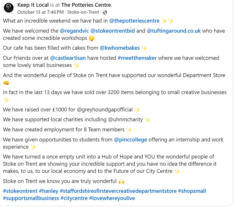 castleartisan's tweet image. Popping on here as #KeepitLocal aren't on X but what a fricken result for our #Staffordshire #CreativeCommunity ran by our mates Andy and Laura🥳

To quote a certain film "If you build it, they will come" 

What we saying @soult @retailmentoring - not to shabby eh?