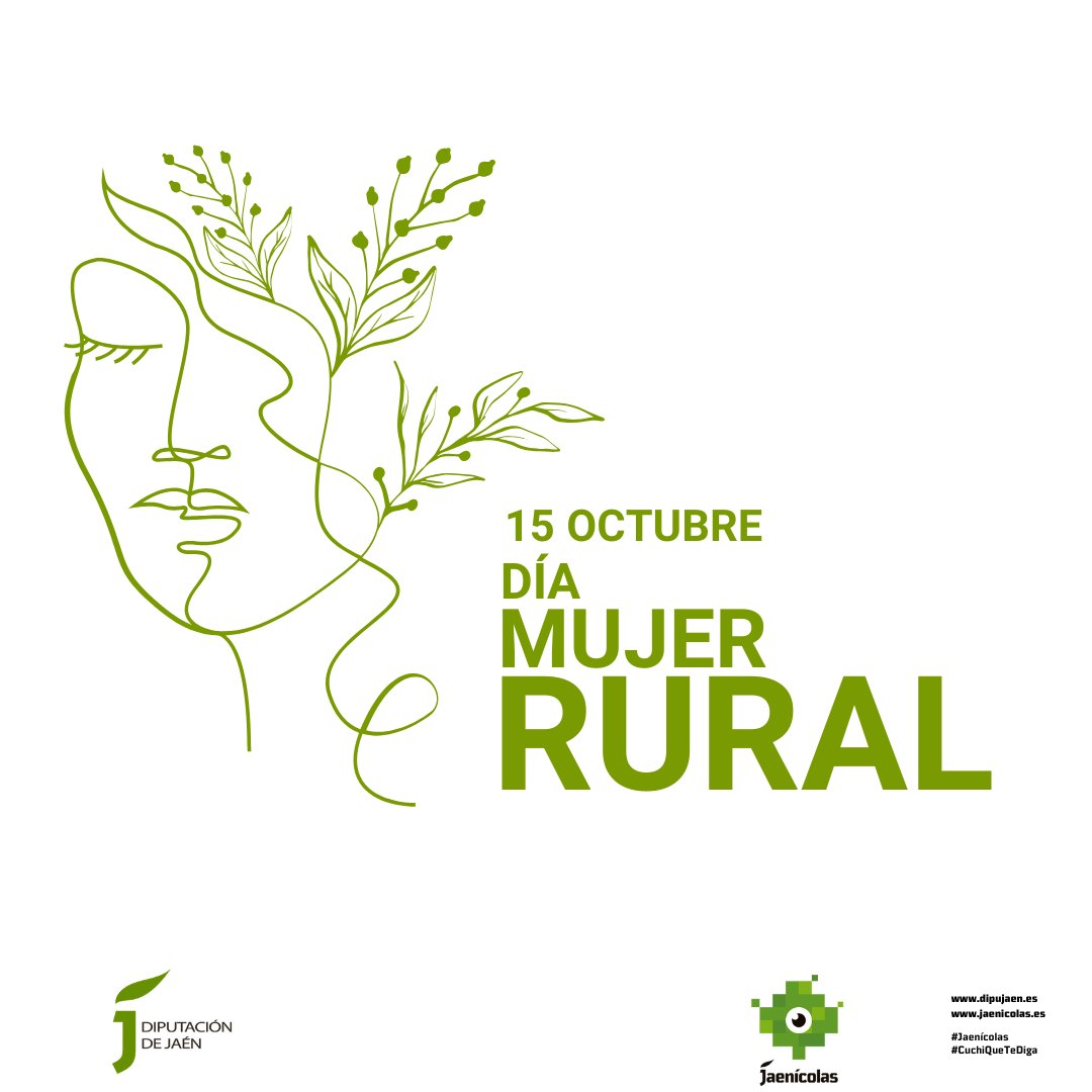 🌾💚 𝐃í𝐚 𝐈𝐧𝐭𝐞𝐫𝐧𝐚𝐜𝐢𝐨𝐧𝐚𝐥 𝐝𝐞 𝐥𝐚 𝐌𝐮𝐣𝐞𝐫 𝐑𝐮𝐫𝐚𝐥💚
Desde el área de Juventud de la Diputación de Jaén, hoy celebramos y reconocemos el papel esencial de las mujeres rurales en nuestros municipios..