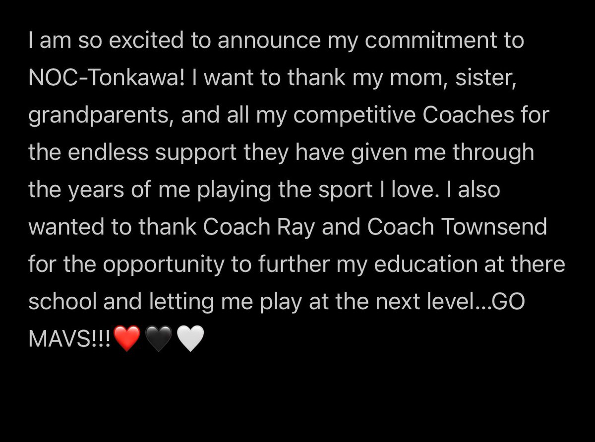GO MAVS!!!❤️🖤🤍

#Committed 
<a href="/NOCTonkSB/">NOC Tonk Softball</a> 
<a href="/PrymePhillips/">Pryme Fastpitch - Phillips</a>