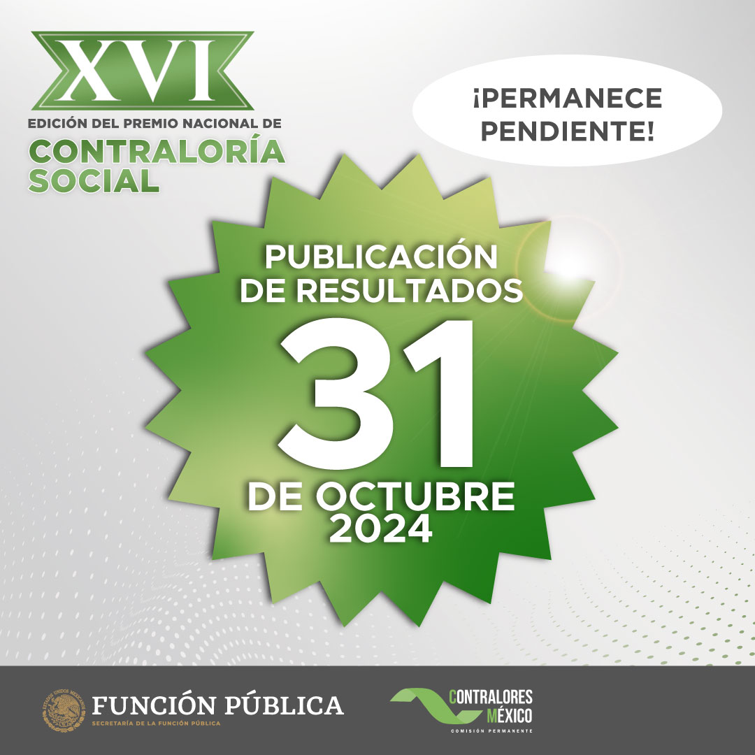 ContraloriasMX's tweet image. ✨El 31 de octubre de 2024 se anunciarán los ganadores nacionales del Premio Nacional de #ContraloríaSocial 2024 #ContraloresMx. Las propuestas han sido increíbles y estamos emocionados por compartir los resultados. ¡Permanece pendiente y acompáñanos en este momento especial!