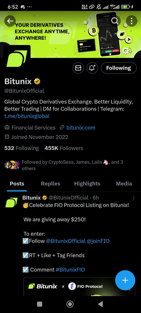 Ifecus007's tweet image. #BitunixFIO
@Lovato_Crypt
@HarryKings944
@RayWeb3_
@Martino_XY