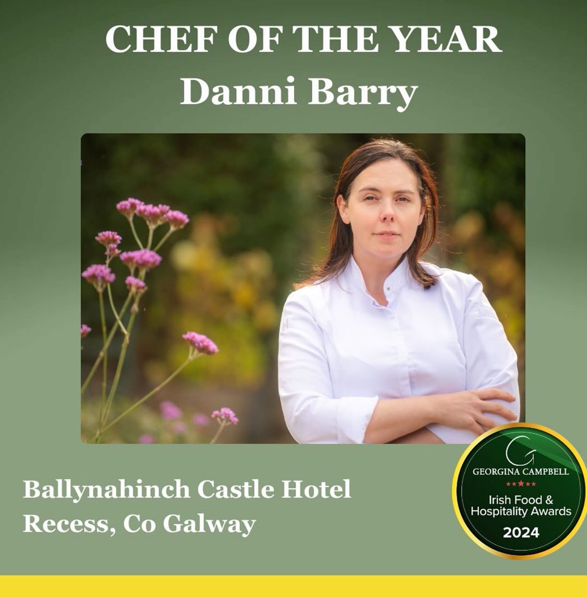 Ballynahinch Castle (@ballynahinchcas) on Twitter photo Congratulations Danni, awarded Chef of the Year at today’s Georgina Campbell Irish Food & Hospitality Awards <a href="/IrelandGuide/">Ireland Guide</a> #gcawards2024 Congratulations Danni, awarded Chef of the Year at today’s Georgina Campbell Irish Food & Hospitality Awards <a href="/IrelandGuide/">Ireland Guide</a> #gcawards2024
