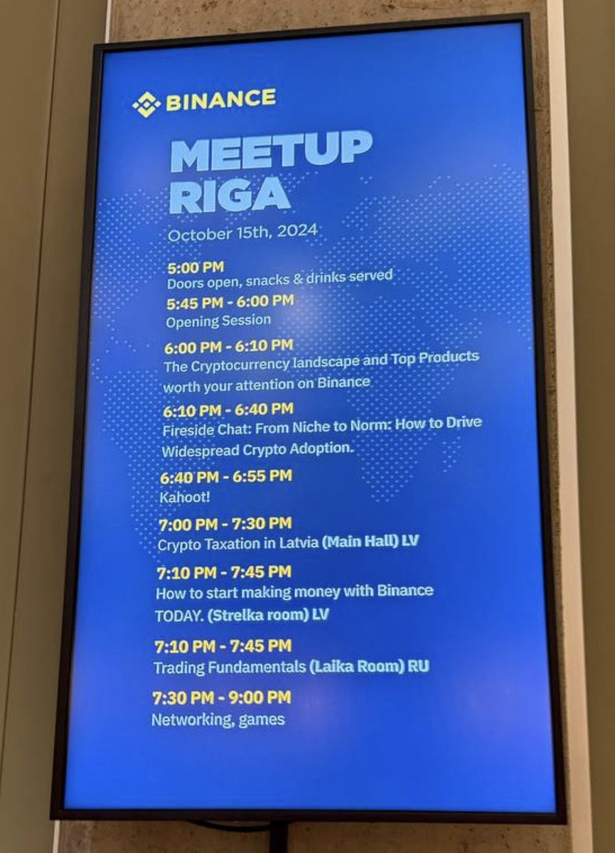 Excited to attend the @Binance meetup in Riga today and gearing up for Binance Blockchain Week in Dubai in two weeks! 

🇱🇻🇦🇪🟡⚫️