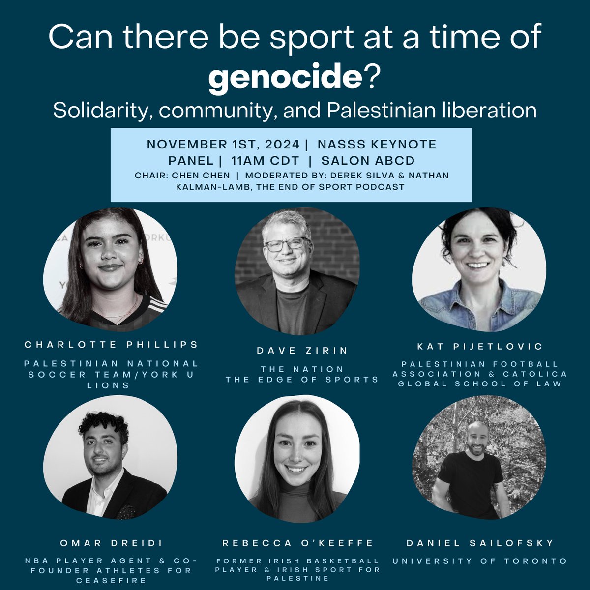 Nathan Kalman-Lamb (@nkalamb) on Twitter photo If you are attending NASSS, please join us for this essential keynote panel confronting the meaning of sport during the ongoing genocide in Gaza, on Nov. 1 @ 11am.
Huge thx to <a href="/cchenDr/">493879165</a> for organizing and <a href="/JasonLaurendeau/">๐๐ taking sport seriously</a> for prioritizing.
Will be recorded for <a href="/EndofSportPod/">The End of Sport (@endofsportpod.bsky.social)</a>. If you are attending NASSS, please join us for this essential keynote panel confronting the meaning of sport during the ongoing genocide in Gaza, on Nov. 1 @ 11am.
Huge thx to <a href="/cchenDr/">493879165</a> for organizing and <a href="/JasonLaurendeau/">๐๐ taking sport seriously</a> for prioritizing.
Will be recorded for <a href="/EndofSportPod/">The End of Sport (@endofsportpod.bsky.social)</a>.