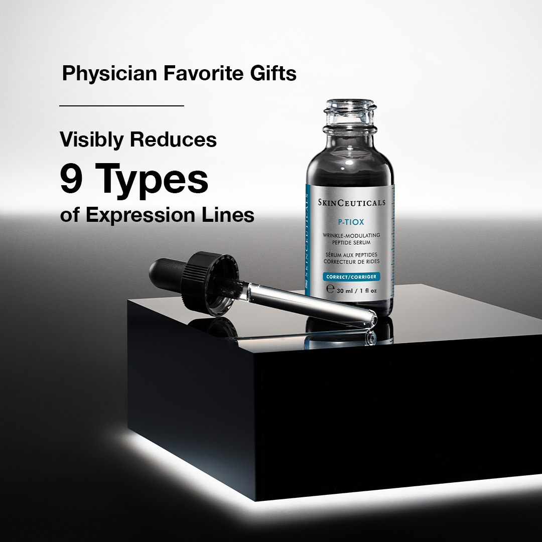 A physician favorite for the holiday season, P-TIOX. Our patent-pending peptide serum that reduces 9 types of contraction wrinkles and produces glass skin radiance in just 1 week*. 

#PeptideSerum #AntiWrinkle #WrinkleReduction #Holiday #Gifting