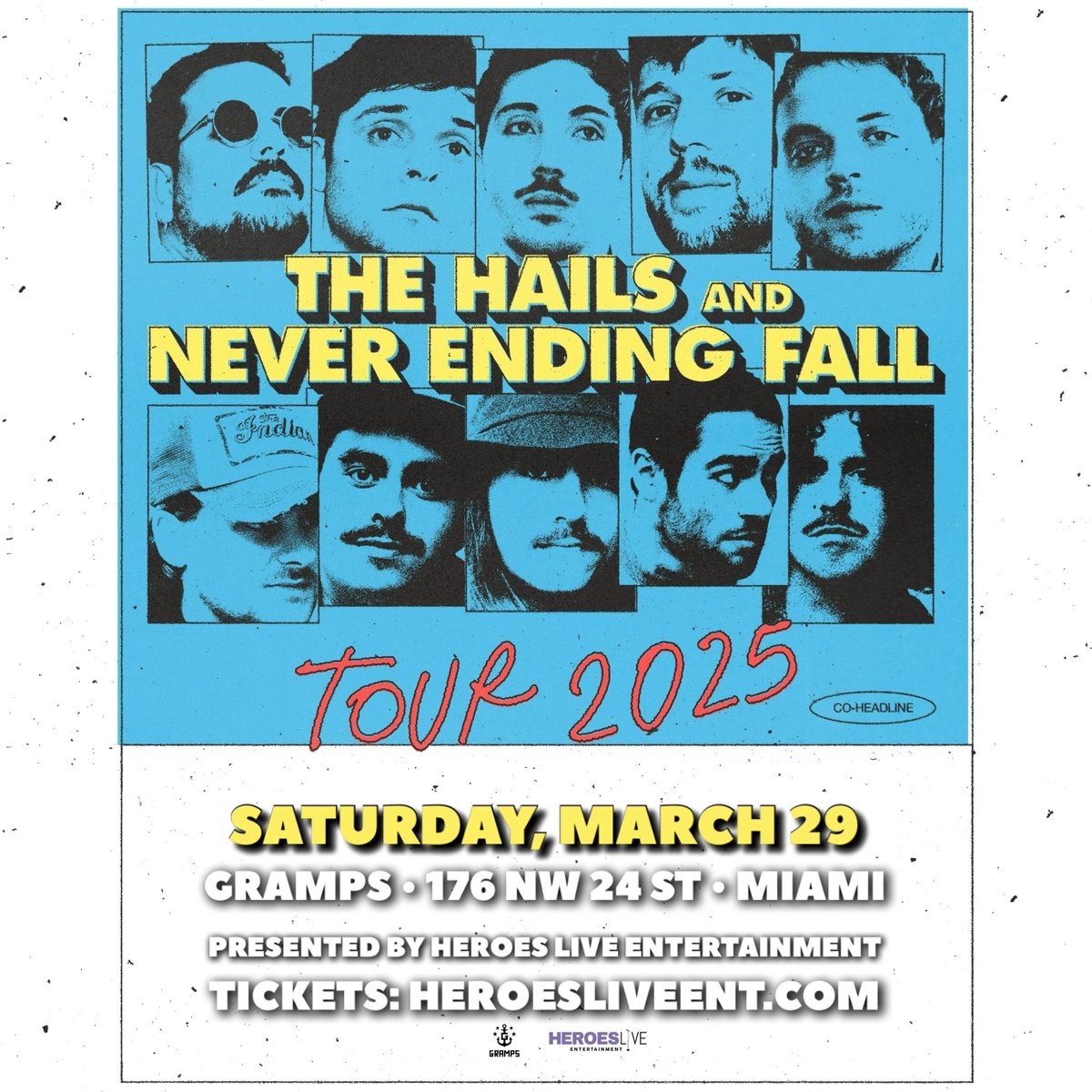 Heroes Live Entertainment (@heroesliveent) on Twitter photo ON SALE ALERT: 3/29
<a href="/the_hails/">The Hails</a> + <a href="/NEFdaily/">NeverEndingFall</a> LIVE at <a href="/grampswynwood/">Gramps</a> in Miami | Tickets: thehails2025.eventbrite.com
Presented by <a href="/heroesliveent/">Heroes Live Entertainment</a>
#heroeslivent #thehails #neverendingfall #grampsmiami #grampswynwood ON SALE ALERT: 3/29
<a href="/the_hails/">The Hails</a> + <a href="/NEFdaily/">NeverEndingFall</a> LIVE at <a href="/grampswynwood/">Gramps</a> in Miami | Tickets: thehails2025.eventbrite.com
Presented by <a href="/heroesliveent/">Heroes Live Entertainment</a>
#heroeslivent #thehails #neverendingfall #grampsmiami #grampswynwood