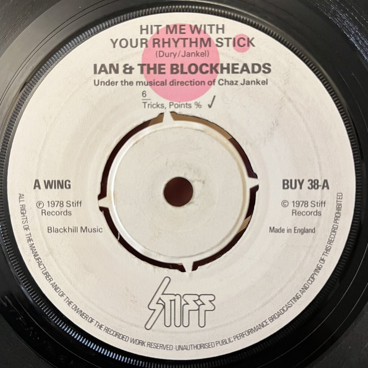 bigdaps's tweet image. ‘Hit Me With Your Rhythm Stick’

One of my dad’s records and a special one. He was a big fan and watched him in N London pubs when Ian Dury was in Kilburn &amp;amp; The Highroads, pre Blockheads.
This track was a big family favourite when I was growing up!
Still a banger.