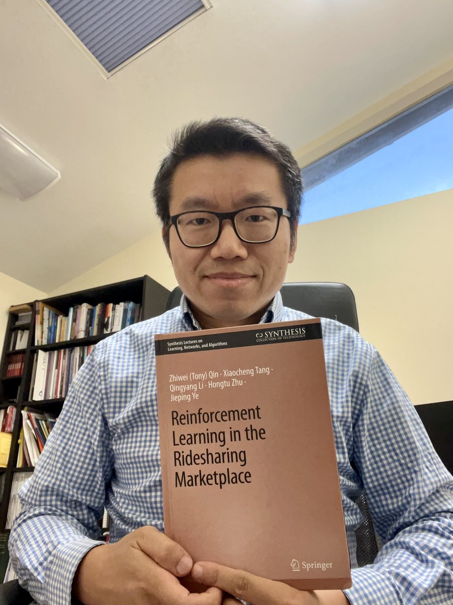 TonyZQin's tweet photo. 🚀 Thrilled to finally receive and hold the printed copies of our new book, "Reinforcement Learning in the Ridesharing Marketplace"! 📚
https://t.co/xNFA8mILGE
#reinforcementlearning #ai #ridesharing #marketplace #optimization #operationsresearch #springer #agents https://t.co/OqjzB8JAgk