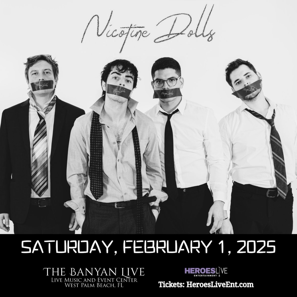 Heroes Live Entertainment (@heroesliveent) on Twitter photo ON SALE NOW! 2/1
Nicotine Dolls LIVE at <a href="/thebanyanlive/">thebanyanlive</a> in West Palm Beach. First-ever Florida show!
Tickets: nicotinedolls.eventbrite.com
Presented by <a href="/heroesliveent/">Heroes Live Entertainment</a>
#heroeslivent #nicotinedolls #samcieri #thebanyanlive ON SALE NOW! 2/1
Nicotine Dolls LIVE at <a href="/thebanyanlive/">thebanyanlive</a> in West Palm Beach. First-ever Florida show!
Tickets: nicotinedolls.eventbrite.com
Presented by <a href="/heroesliveent/">Heroes Live Entertainment</a>
#heroeslivent #nicotinedolls #samcieri #thebanyanlive