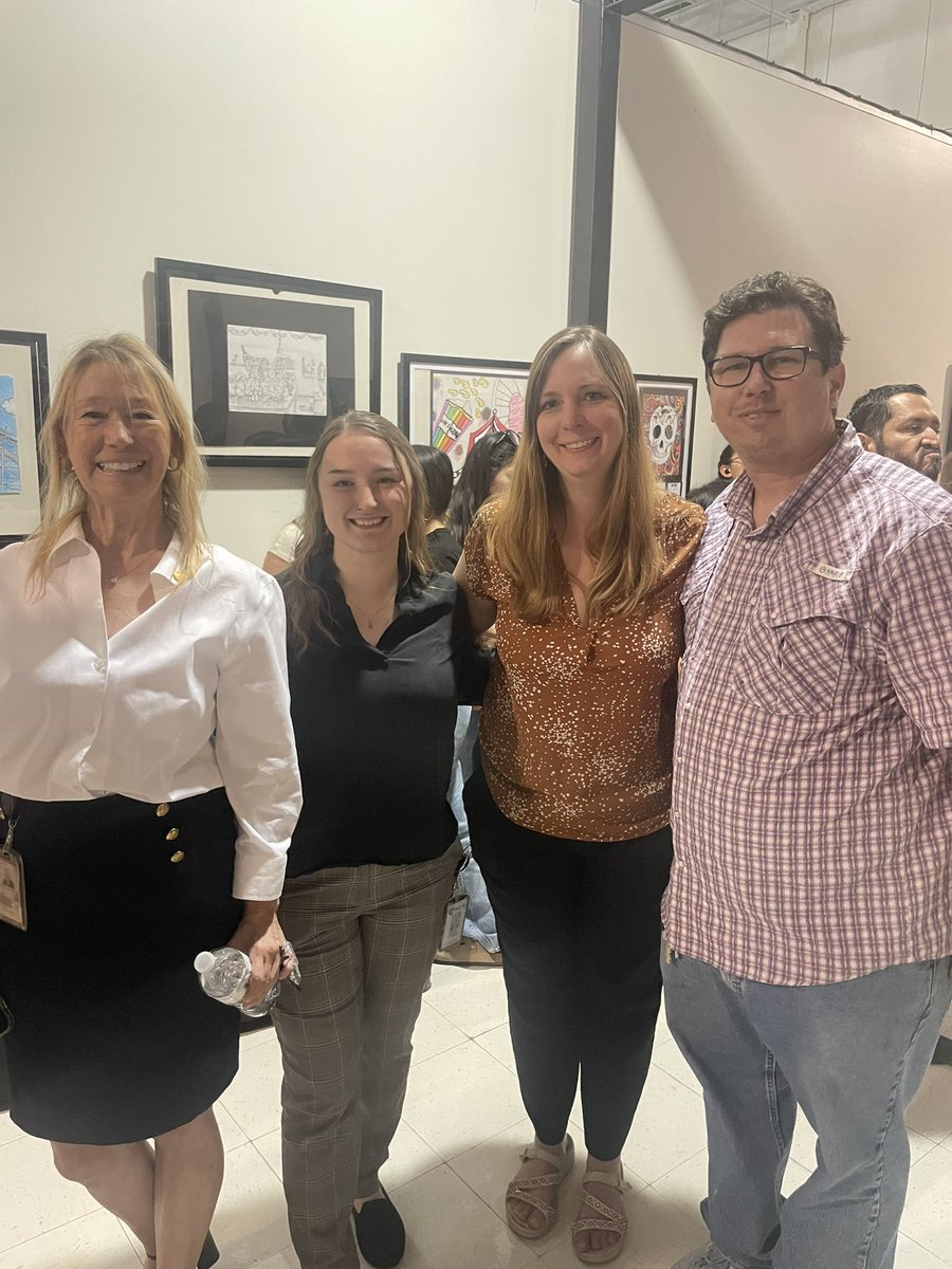 At the District Art Show with our amazing art teachers and students. <a href="/comalfinearts/">Comal ISD Fine Arts</a> <a href="/CHS_Deatherage/">Catherine</a> <a href="/holfalken/">Holly Spandau</a> <a href="/kendylest/">kendyl</a> <a href="/DavissonDustin/">Dustin Davisson</a> <a href="/canyonhscougars/">Canyon HS</a>