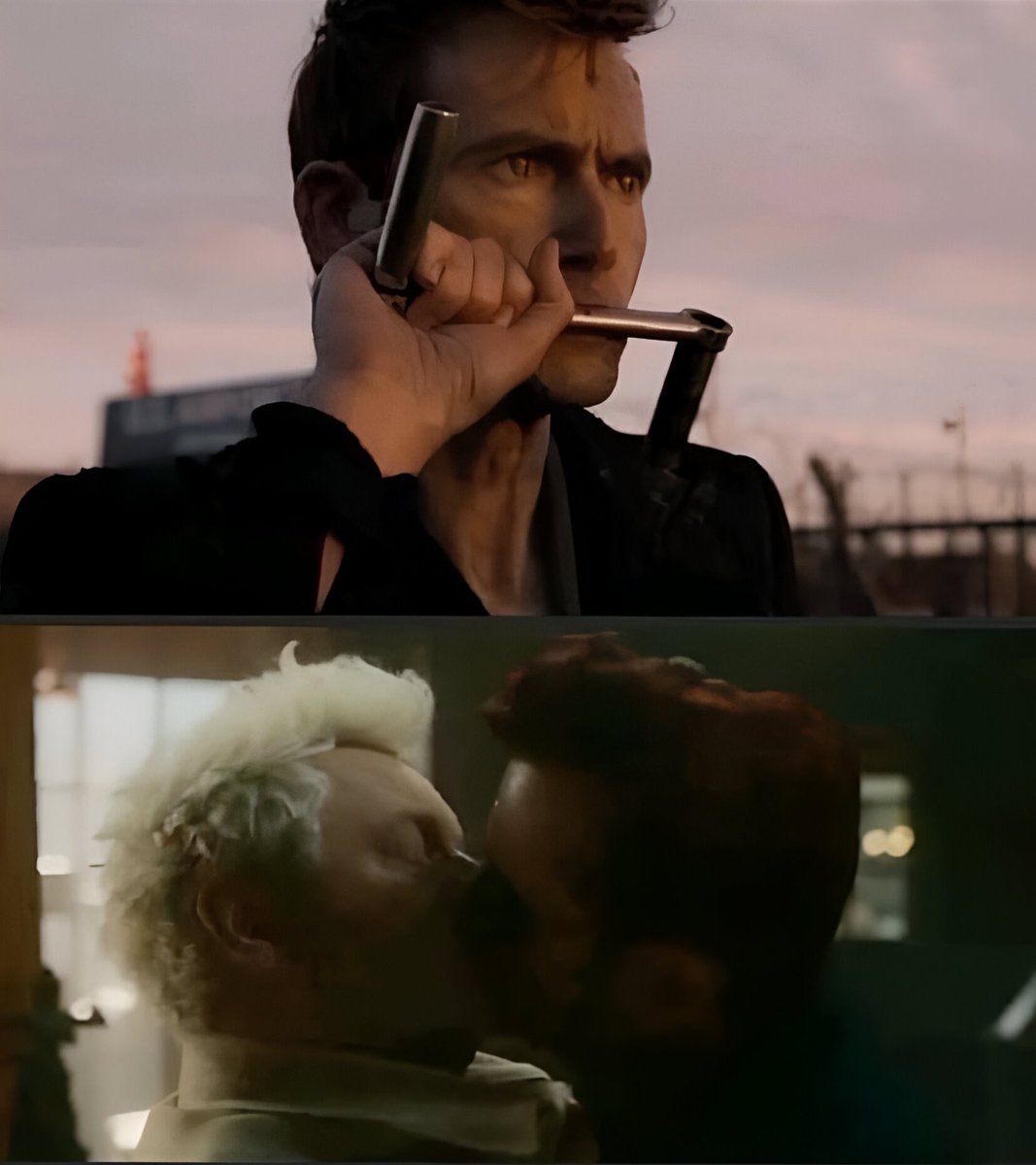 The only two times we've seen Crowley kiss someone/something is when he thinks he's lost it.