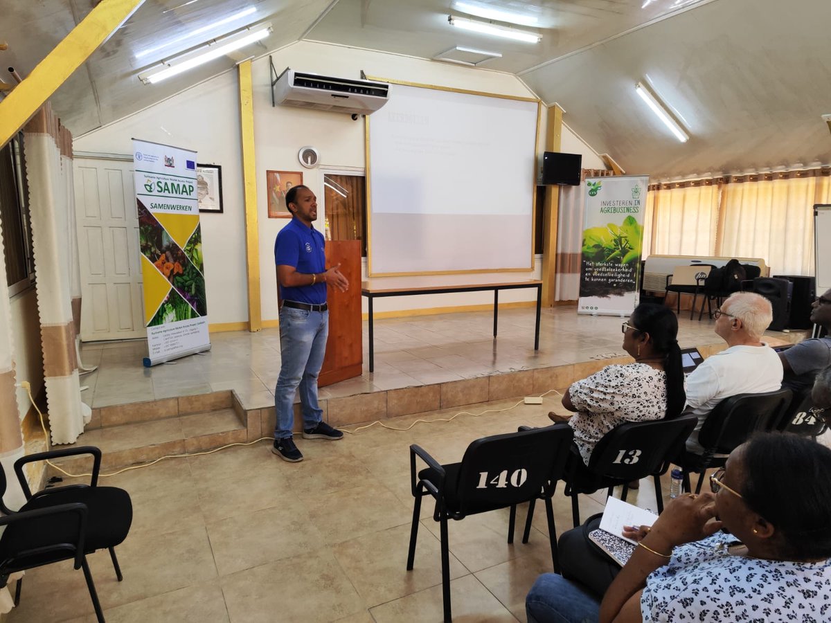 FAO in the Caribbean (@faocaribbean) on Twitter photo Over 100 farmers 🧑🌾trained in #GoodAgriculturalPractices in Saramacca, #Suriname 🇸🇷 as sessions continue throughout six districts.
#SAMAP is funded by the #EuropeanUnion and implemented by <a href="/FAO/">Food and Agriculture Organization</a>. Over 100 farmers 🧑🌾trained in #GoodAgriculturalPractices in Saramacca, #Suriname 🇸🇷 as sessions continue throughout six districts.
#SAMAP is funded by the #EuropeanUnion and implemented by <a href="/FAO/">Food and Agriculture Organization</a>.
