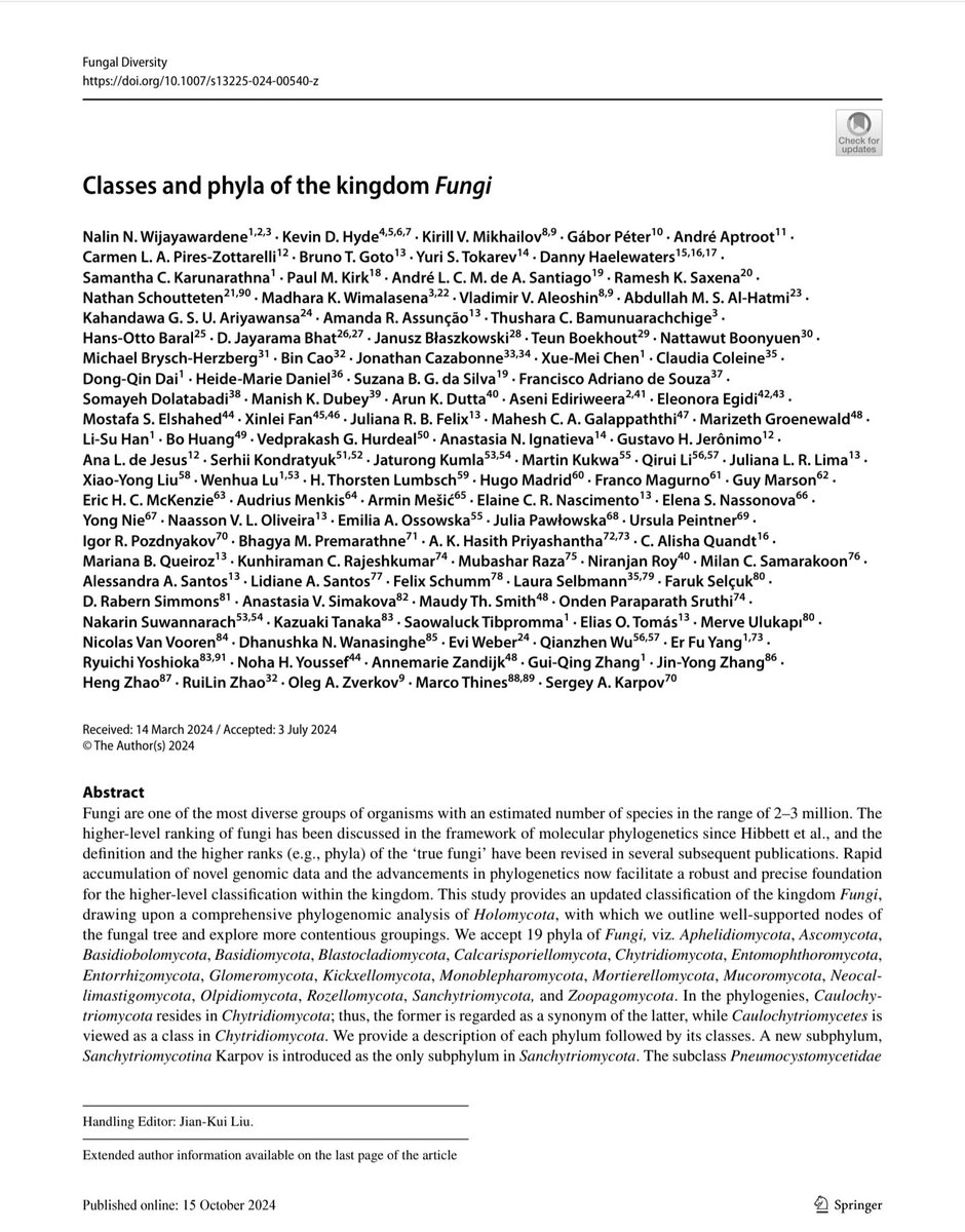 BrunoGoto1's tweet photo. New paper out! Here, we present a review with classes and phyla of fungal kingdom! Take a look! #fungi #fungaldiversity https://t.co/vsjnW8GbFL
