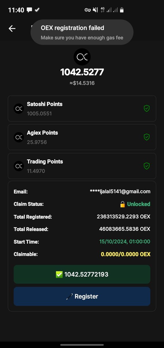 Walwaler's tweet photo. @openex_network Which gas fee https://t.co/FABb4HtBWo