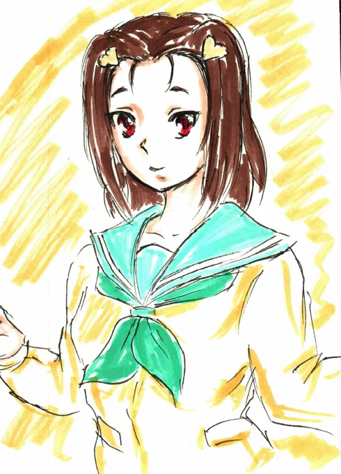 出勤前らくがき。あすか先輩もだけど加部ちゃん先輩の誕生日も祝い逃した。 