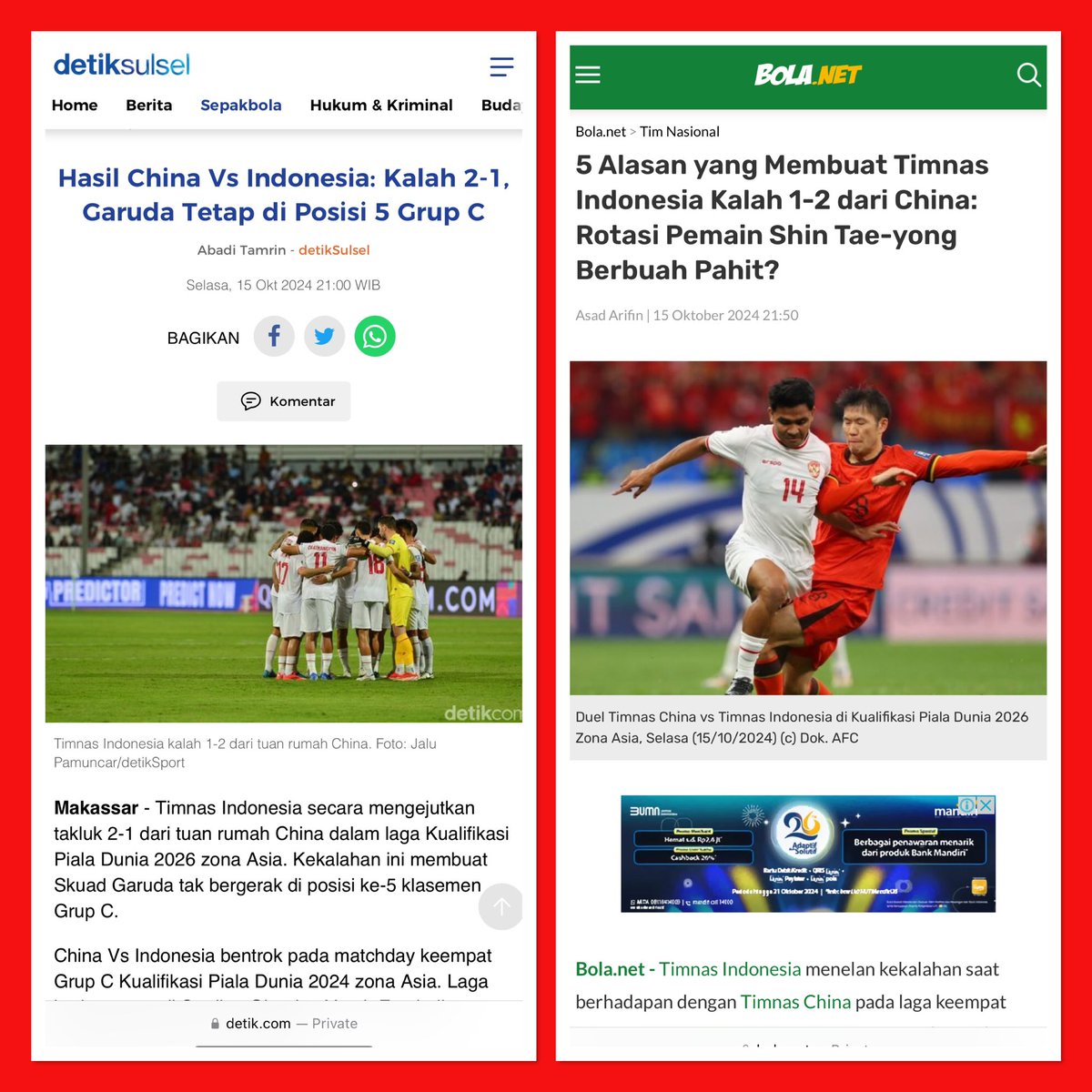 Permainan Timnas memang anti klimaks
Atau takut ditagih utang kalo ngalahin China ? 
🤦🏻🤦🏻🤦🏻