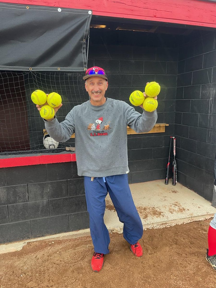 Coach Jones with his HR balls from today's workout.  Proving that he still has it at 51!