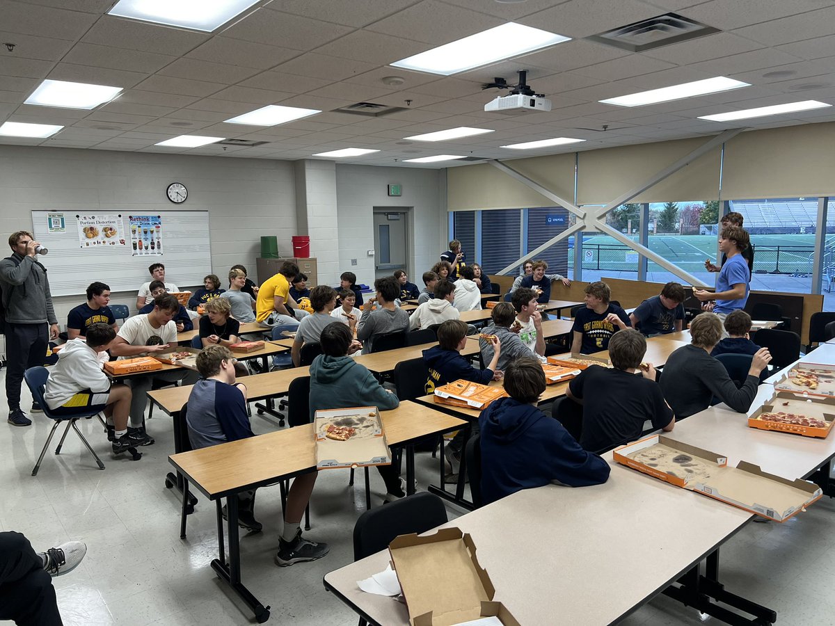 We had a great time with our Big Brother program pizza party tonight! Good luck to our 8th grade team as the work to cap off an undefeated season tomorrow night! The future is bright! #LTT