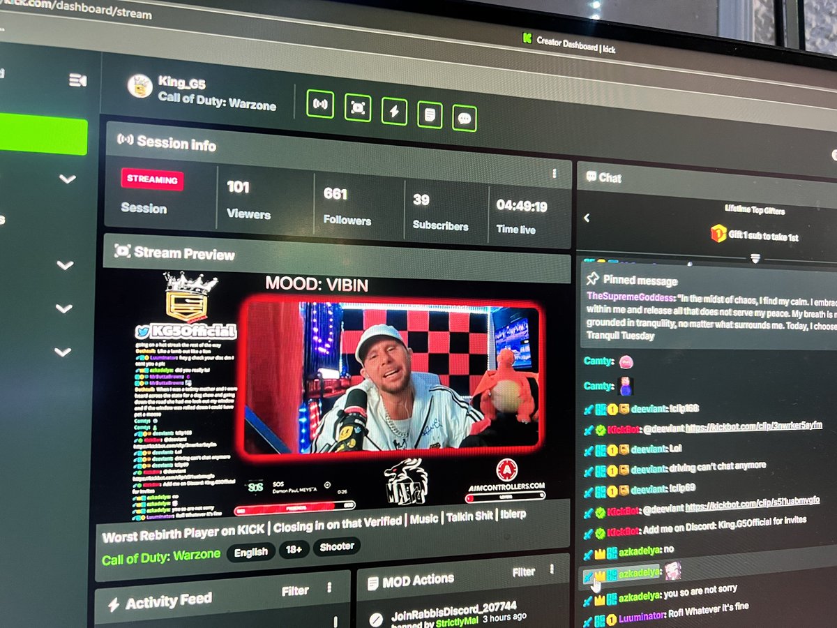 KingG5's tweet photo. Yoooo !!! I’m in alllll the feels today! Woke up to @KickCommunity showing me love on a post !!! 
GFAM posted up vibin … then @KingZapp6 coming hot with 127 person host… @1819Pandagirl with the host up! Yall really made today amazing! 

Then looked over live on stream at x, @GLYTCHEnergy with that amazing follow!? I’m honored to be followed by yall tyvm♥️ (sincerely) 

Thank yall for all the love today. Frfr 🫡

Hosted out with 91 to @itsmssadie !